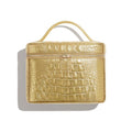 Chanel Metallic Crocodile Embossed Calfskin & Gold Metal Classic Vanity Pouch