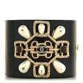 Resin Gripoix Pearl CC Wide Cuff Black