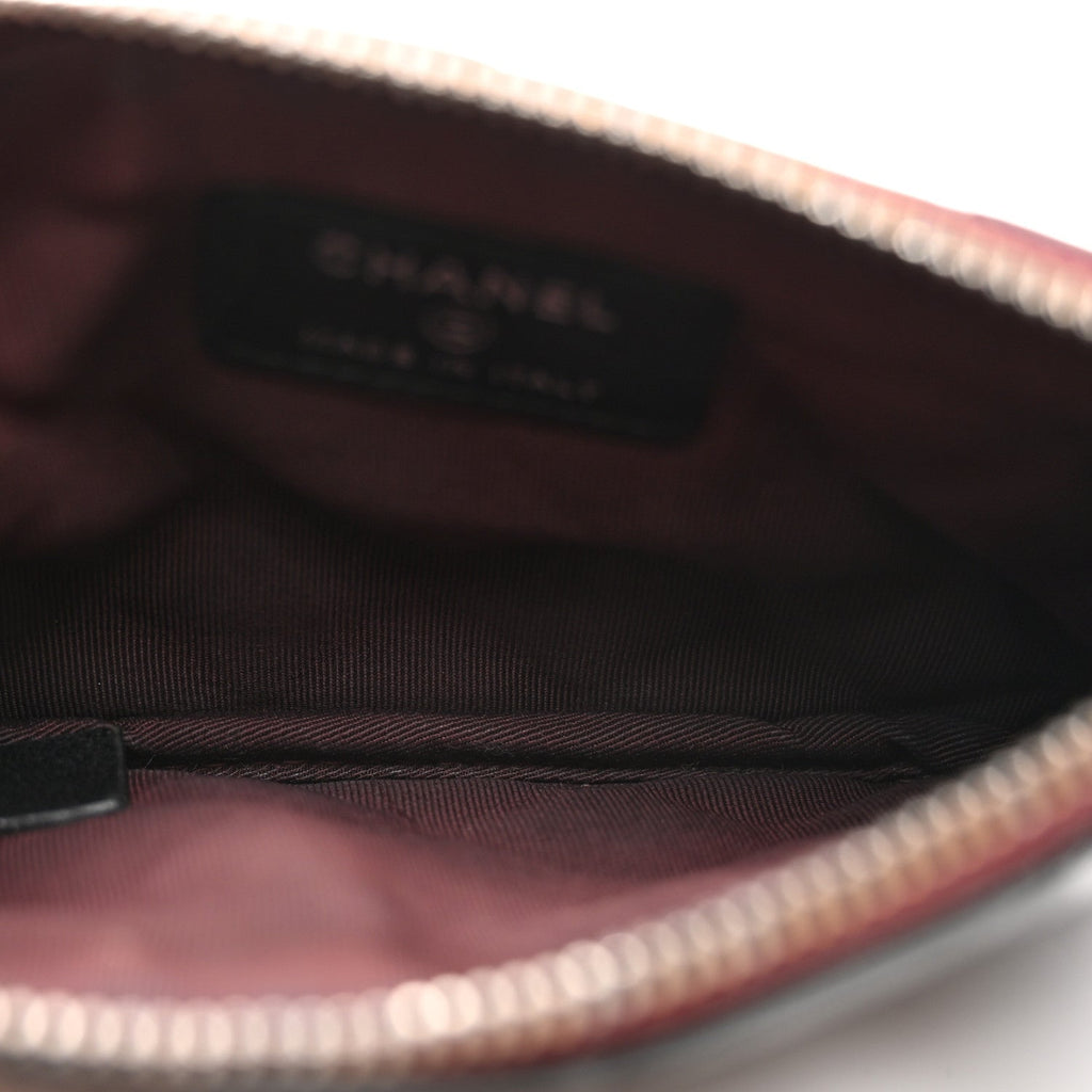 Lambskin Quilted Small Cosmetic Case Black