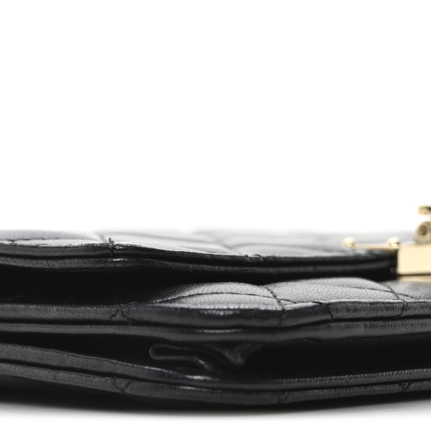 Chanel Lambskin Quilted Golden Class Wallet on Chain WOC Black