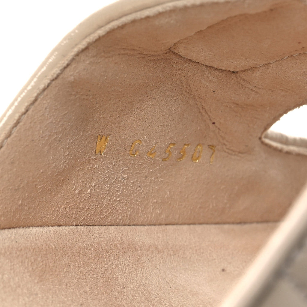 Chanel Shiny Calfskin Crystal Quilted Velcro Dad CC Slide Sandals 38 Light Beige