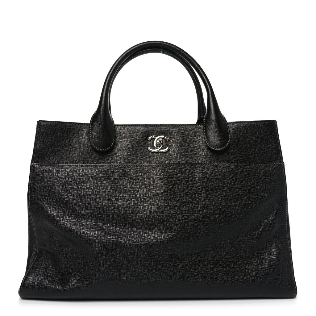 Chanel Caviar Medium Cerf Executive Shopper Tote Black