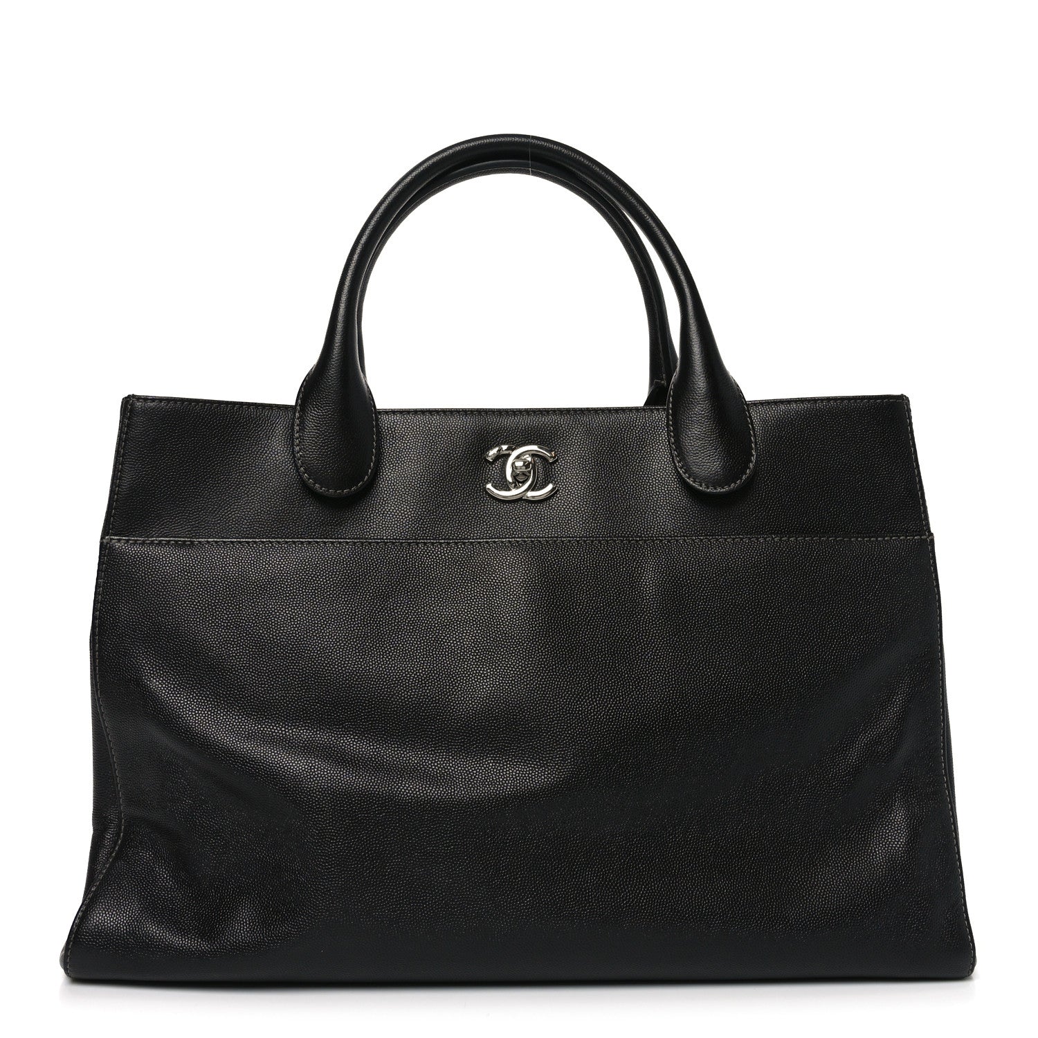 Chanel Caviar Medium Cerf Executive Shopper Tote Black