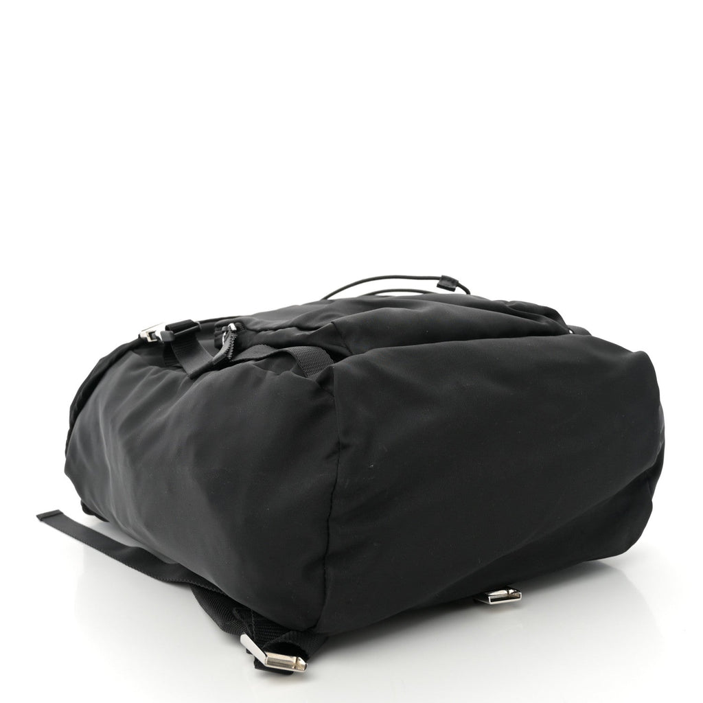 Prada Tessuto Nylon Montagna Double Buckle Backpack Black