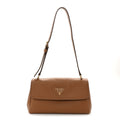 Prada Vitello Daino Soft Flap Shoulder Bag Cognac