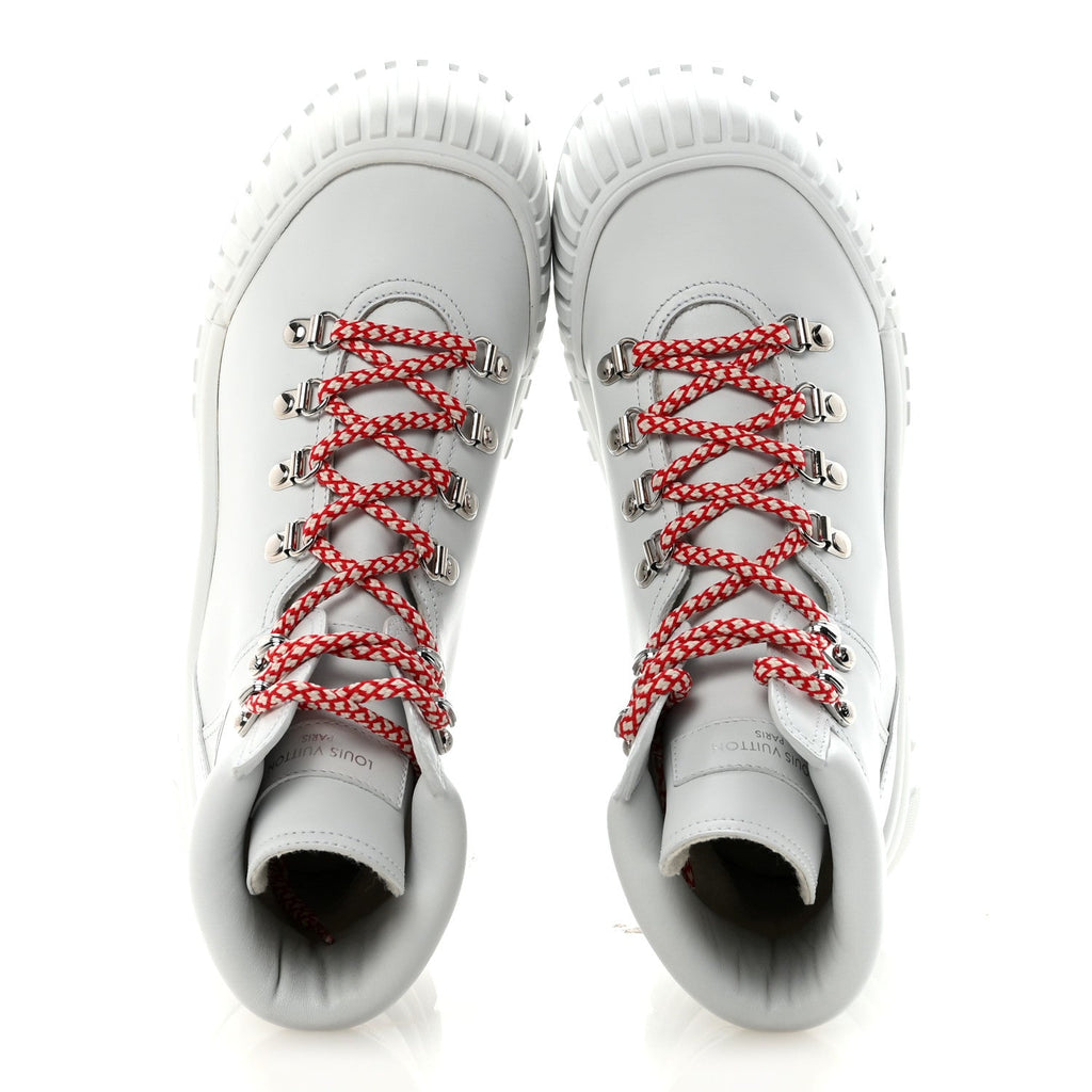 Louis Vuitton Calfskin Ruby Flat Ranger Boots 38 White