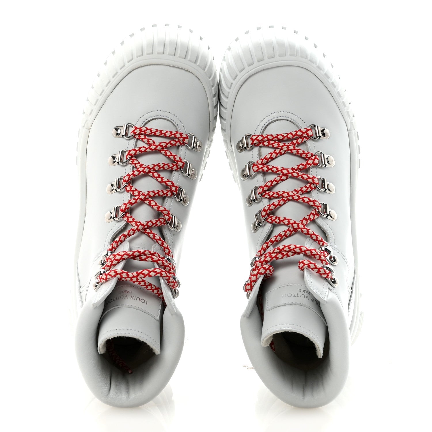 Louis Vuitton Calfskin Ruby Flat Ranger Boots 38 White