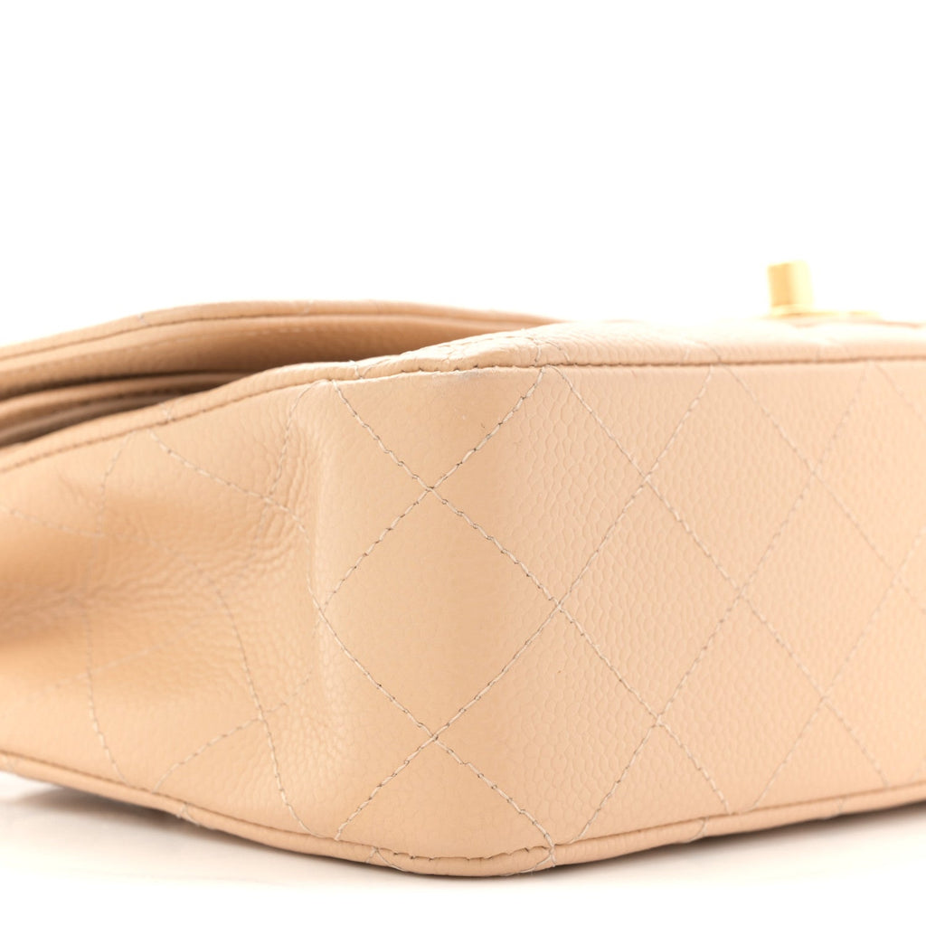 Chanel Caviar Quilted Medium Double Flap Beige
