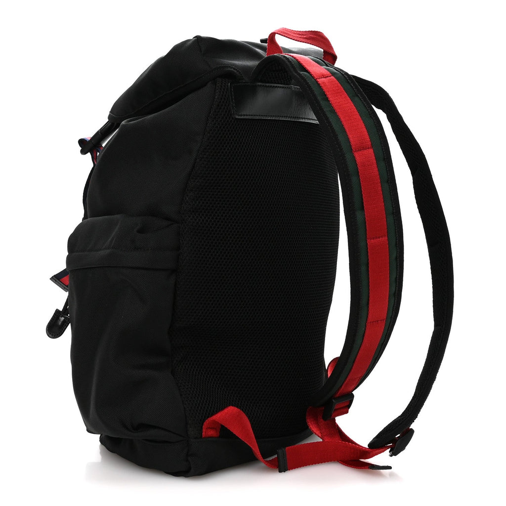 Gucci Techno Canvas Web Double Buckle Backpack Black
