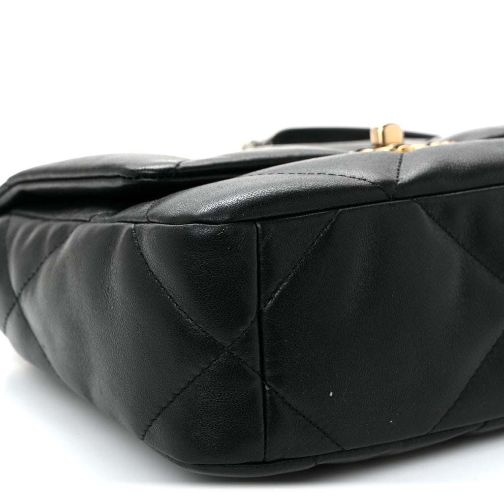 Chanel Lambskin Quilted Medium Chanel 19 Flap Black