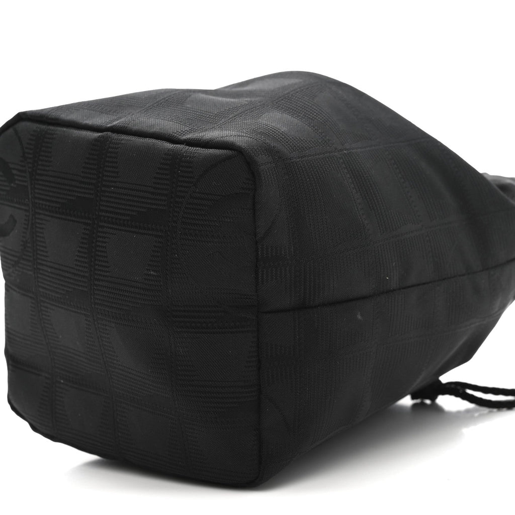Chanel Nylon Travel Drawstring Bag Black