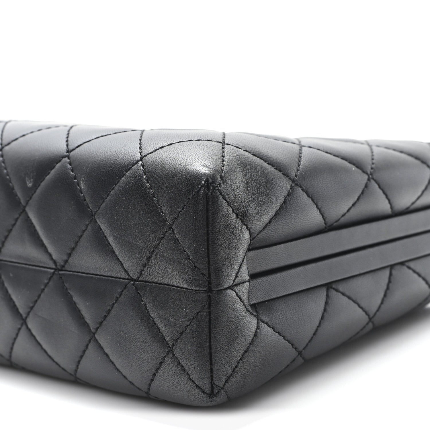 Chanel Lambskin Quilted Kisslock Minaudiere Black