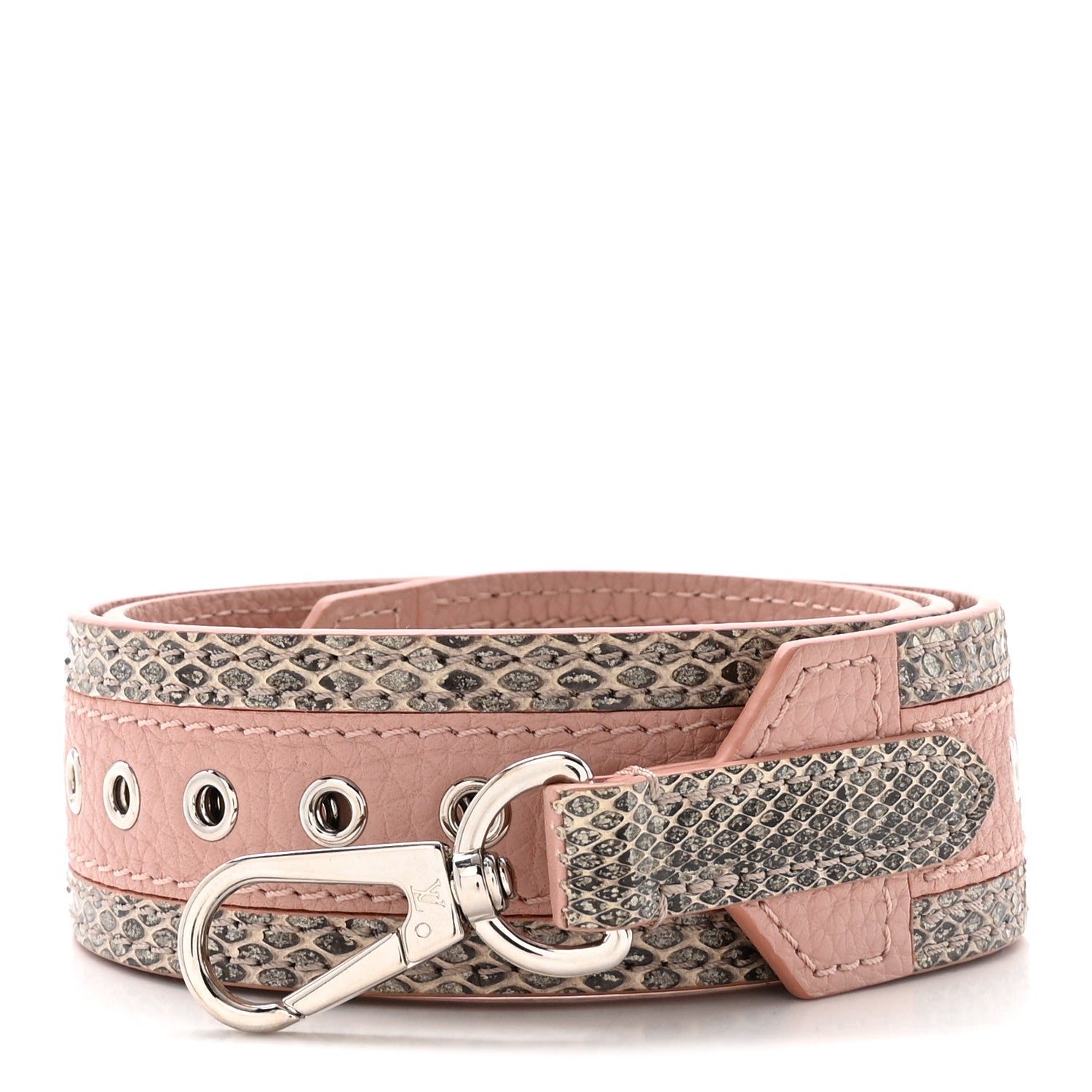 Louis Vuitton Watersnake Calfskin Bandouliere Shoulder Strap Pink Natural