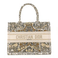 Christian Dior Canvas Embroidered Medium Around The World Book Tote Gold