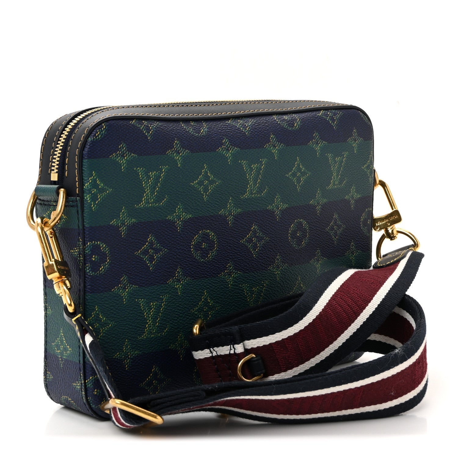 Louis Vuitton Monogram Heritage Stripes Trio Messenger Blue