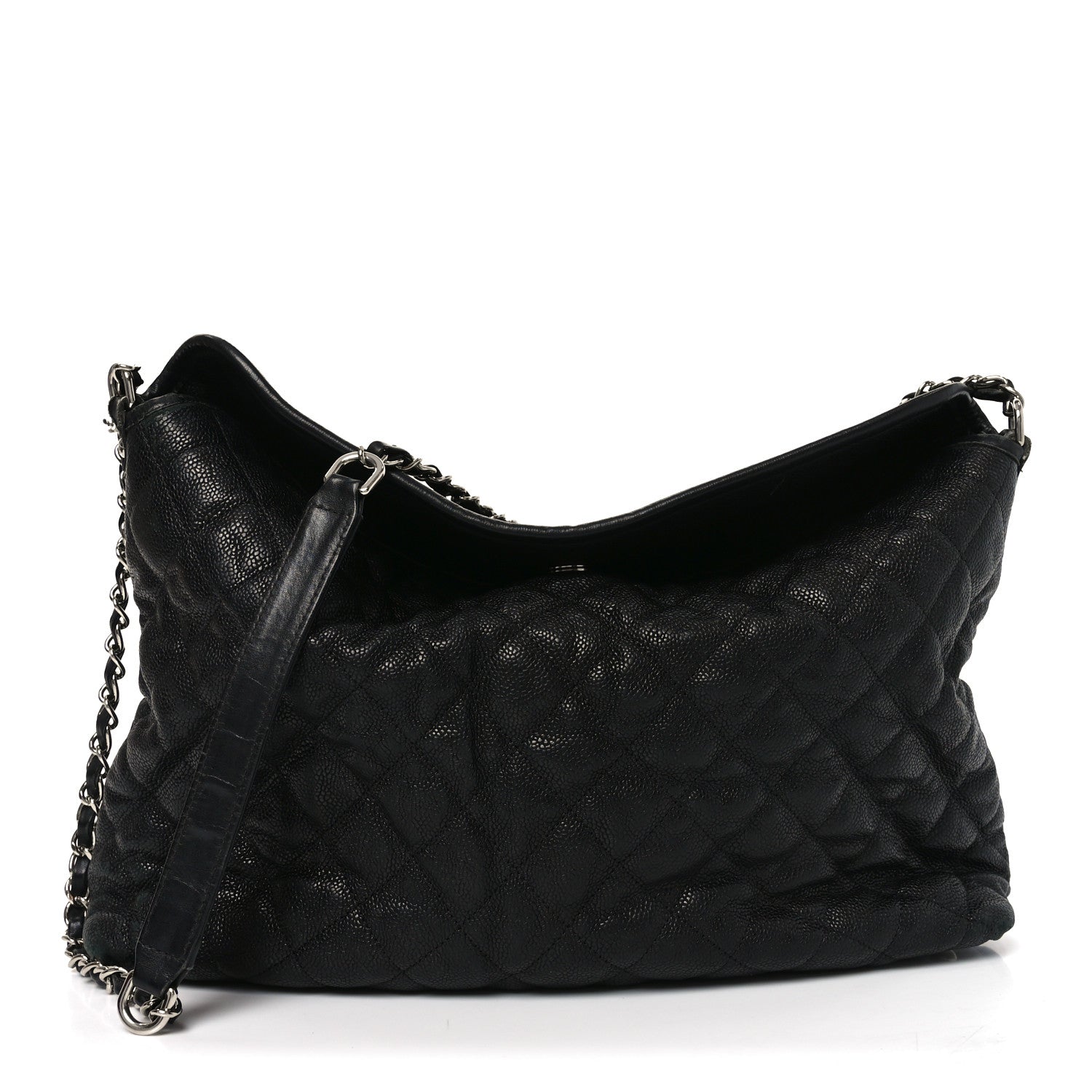 Chanel Caviar Quilted French Riviera Hobo Black