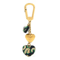 Louis Vuitton Leopard Heart Bag Charm Key Holder Blue Infini