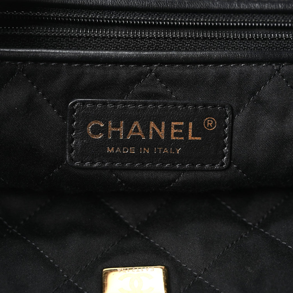 Chanel Shiny Calfskin Quilted Small Chanel 22 Black