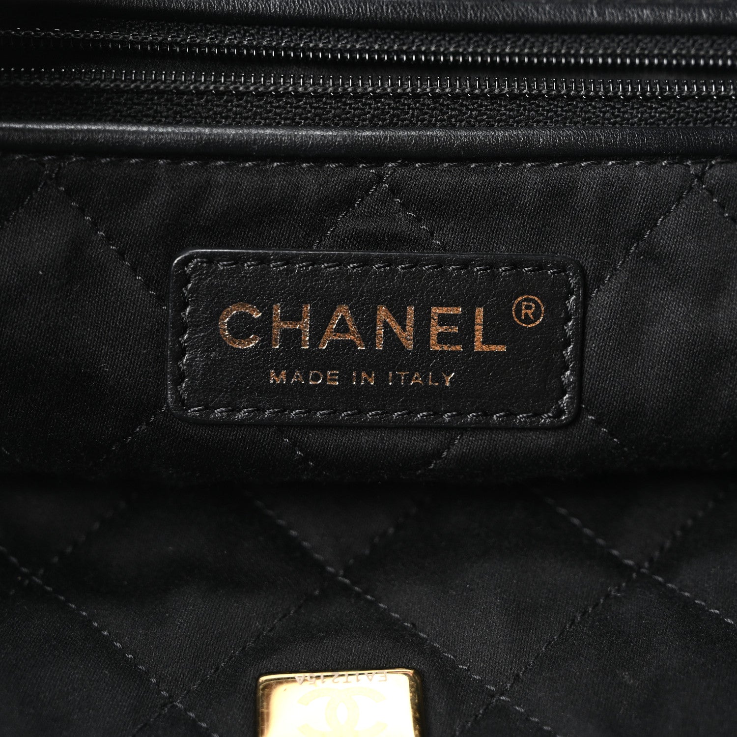 Chanel Shiny Calfskin Quilted Small Chanel 22 Black