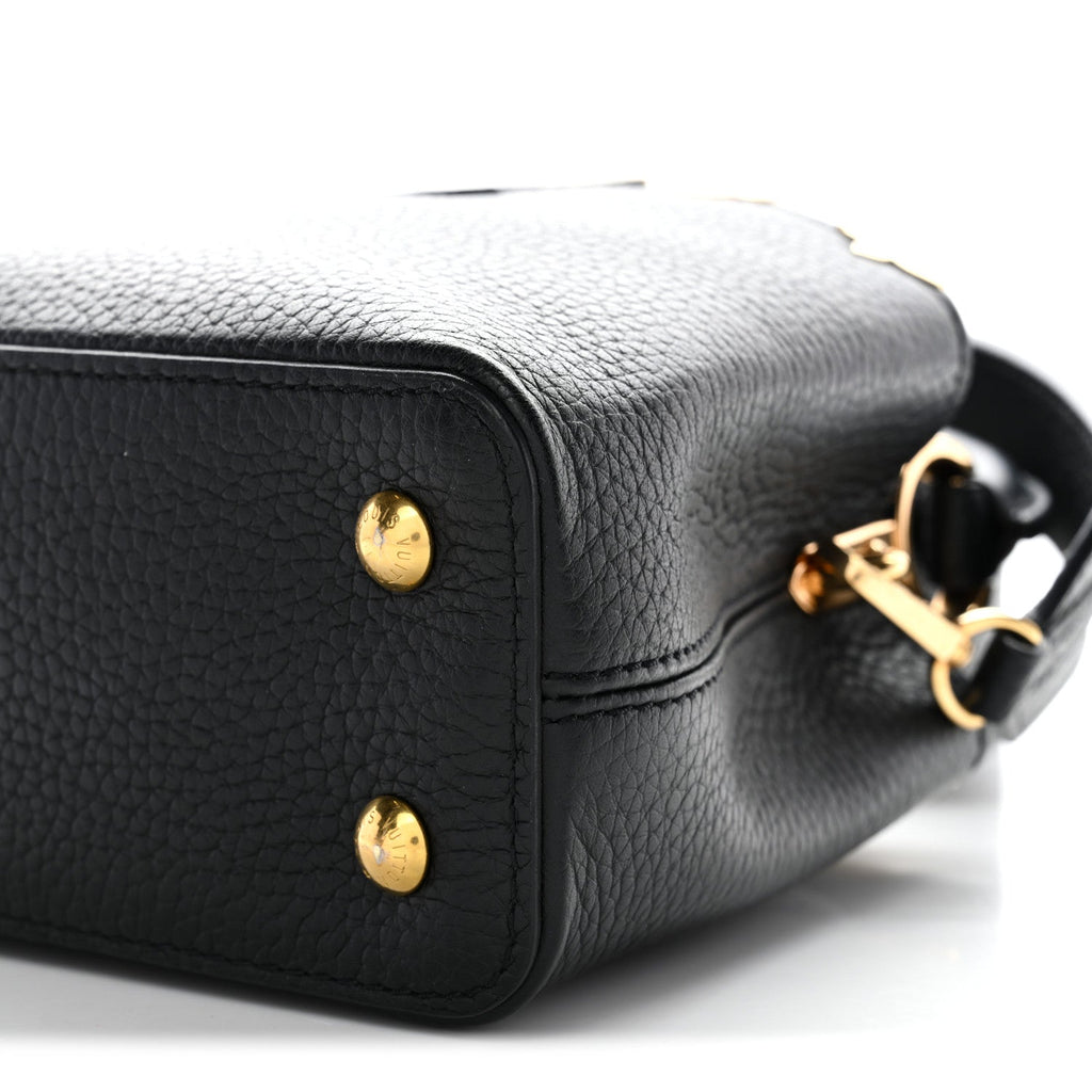 Louis Vuitton Taurillon Embellished Flower Crown Capucines Mini Black