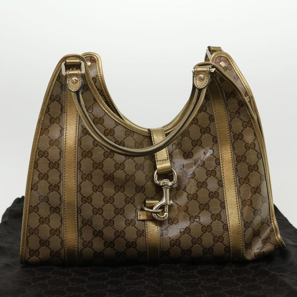 GUCCI GG Canvas Shoulder Bag Coated Canvas Beige Gold  30355