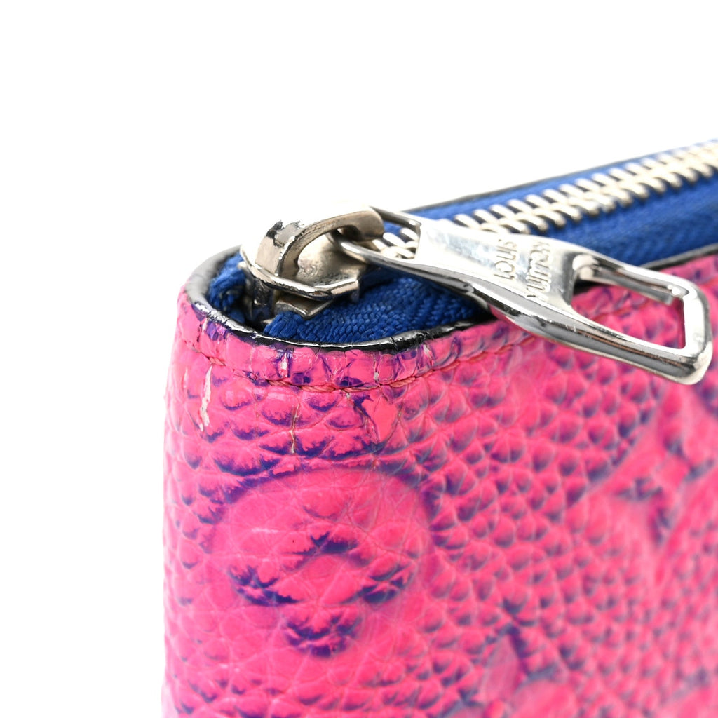 Louis Vuitton Taurillon Illusion Zippy Vertical Wallet Bleu Rose