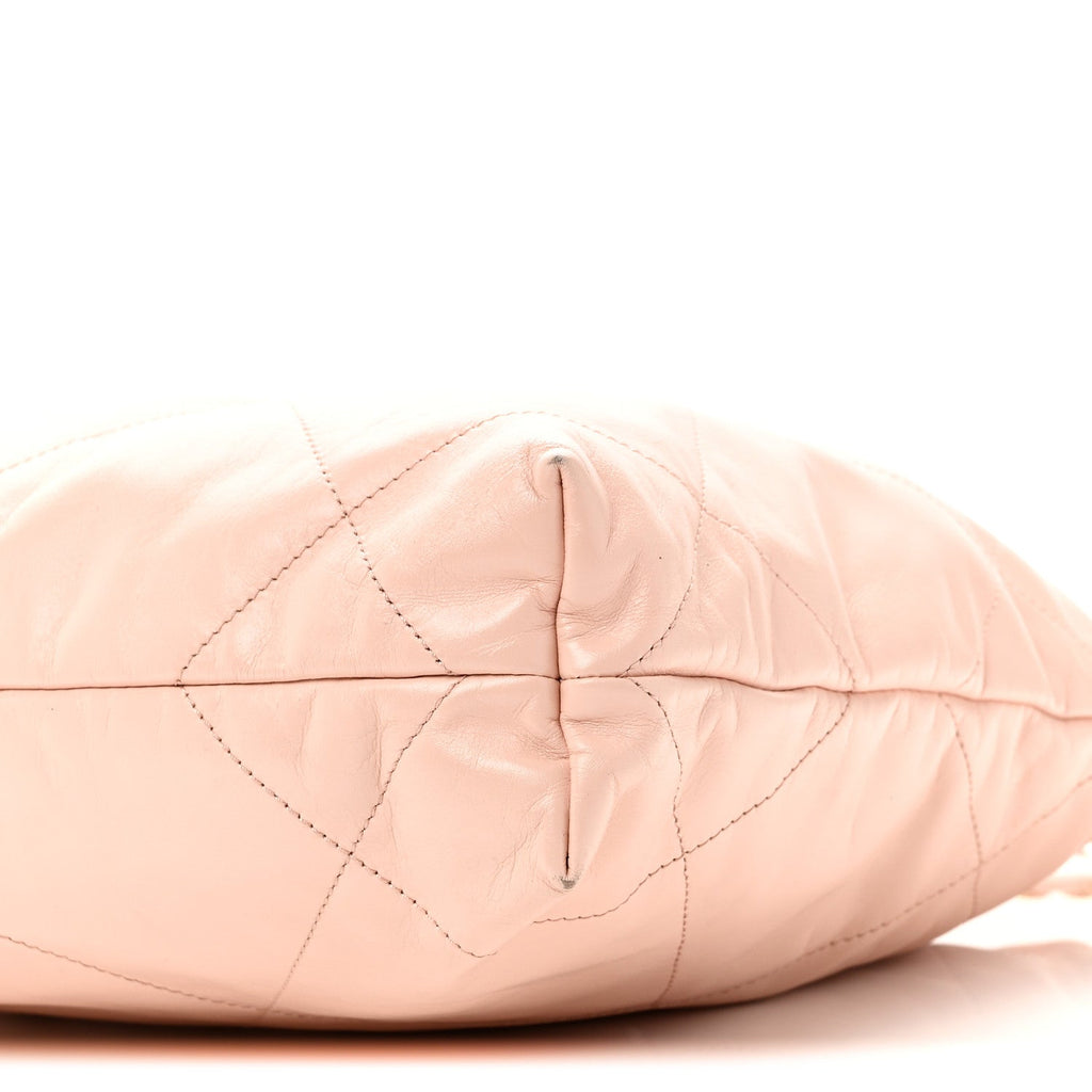 Chanel Shiny Calfskin Quilted Small Chanel 22 Light Pink