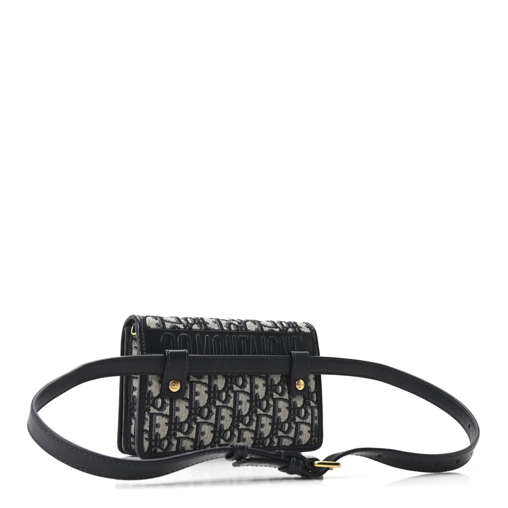 Christian Dior Oblique 30 Montaigne 2-In-1 Pouch Blue
