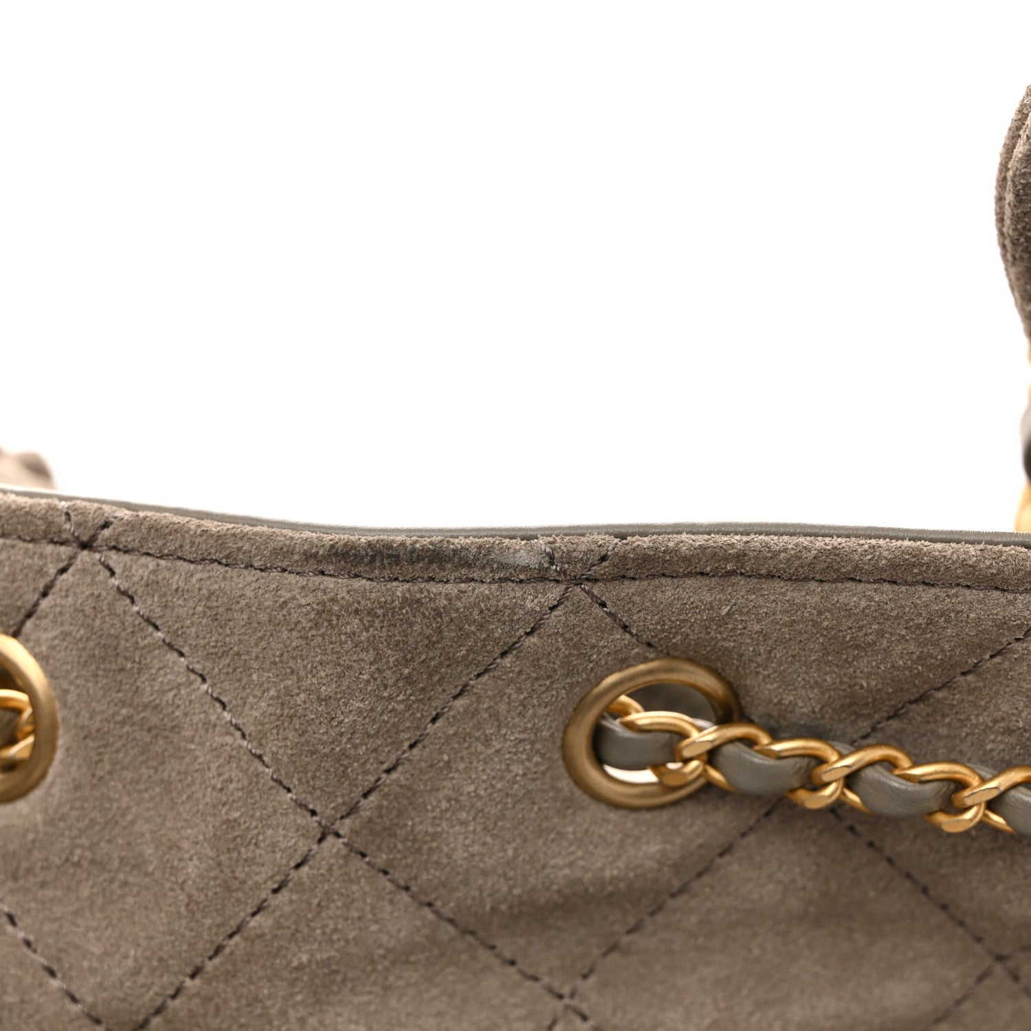 Chanel Suede Quilted Medium Chanel 25 Handbag Dark Grey