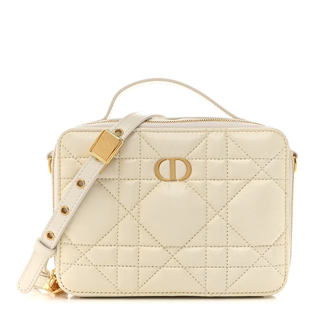 Christian Dior Calfskin Macrocannage Caro Box Bag Latte