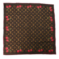 Louis Vuitton LV X TM Silk Cotton Monogram Cerises Square Scarf 55 Brown