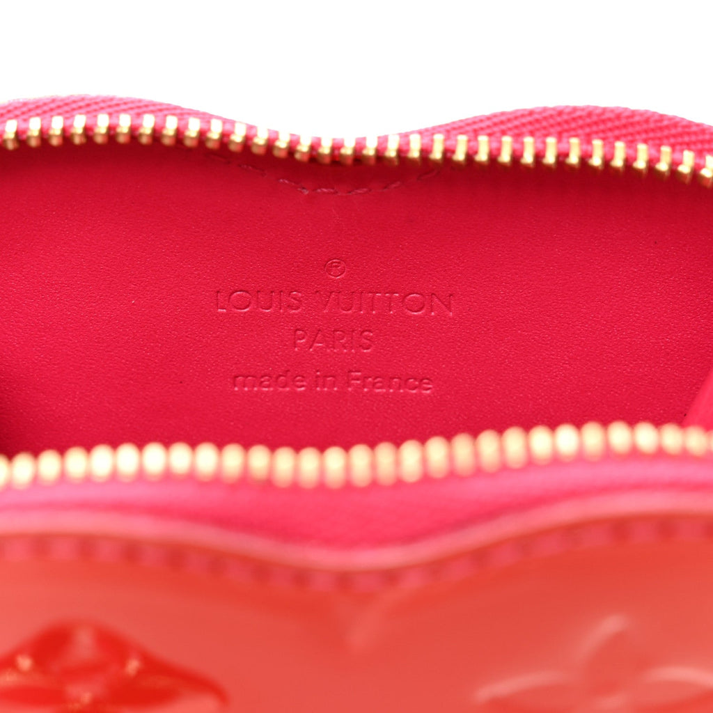 Louis Vuitton Vernis Heart Coin Purse Rose Pop
