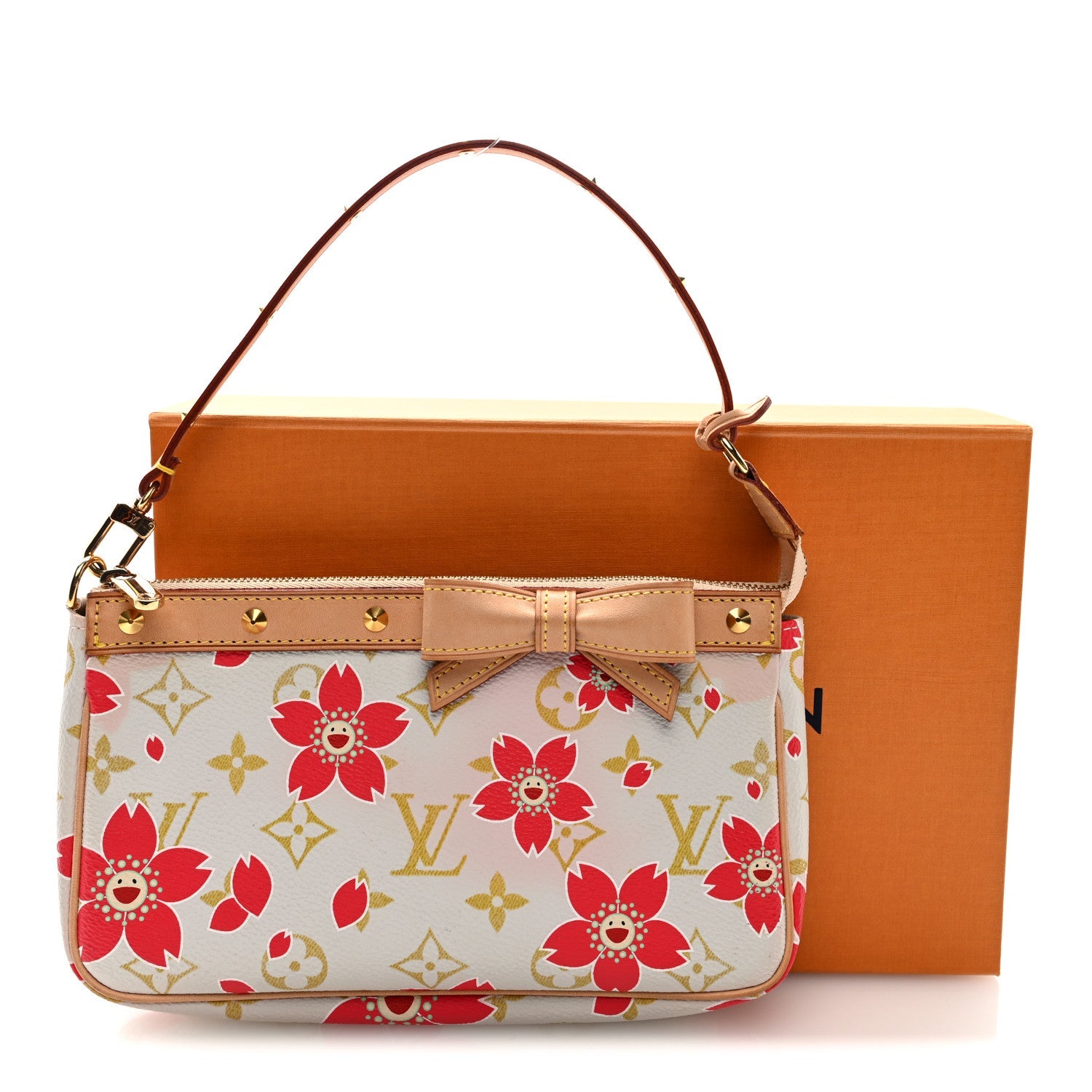 Louis Vuitton Monogram Cherry Blossom Pochette Accessories Red