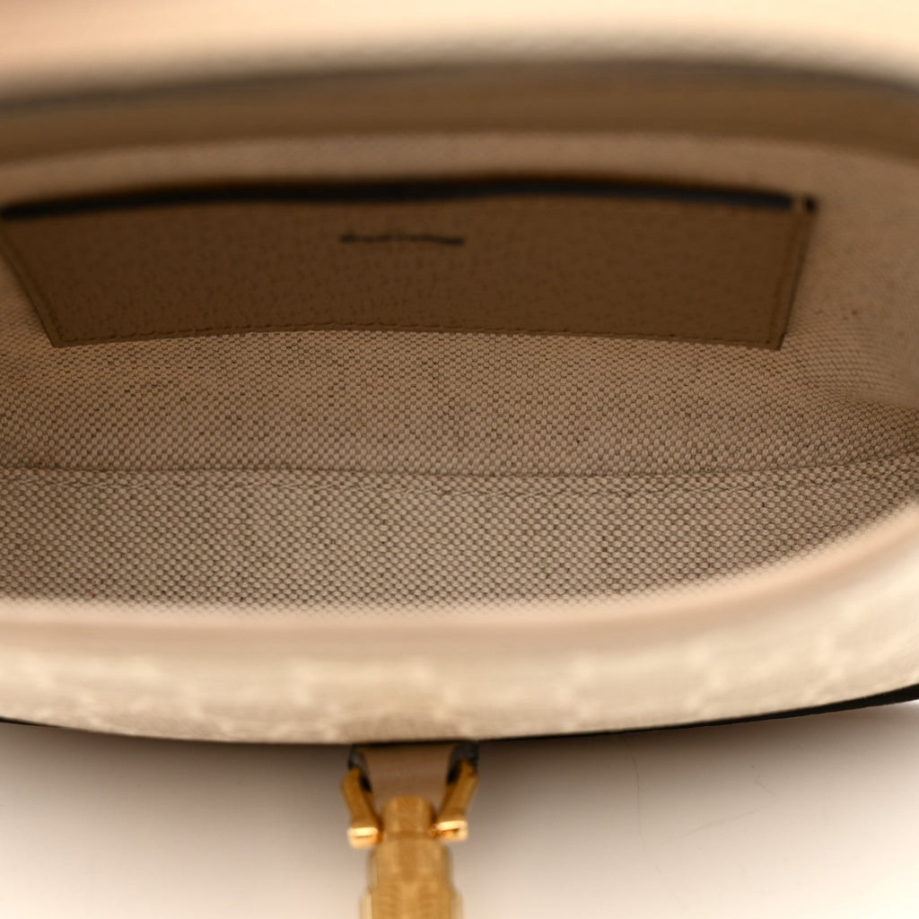 Gucci GG Supreme Monogram Textured Dollar Calfskin Mini Jackie 1961 Hobo Beige Mystic White Oatmeal