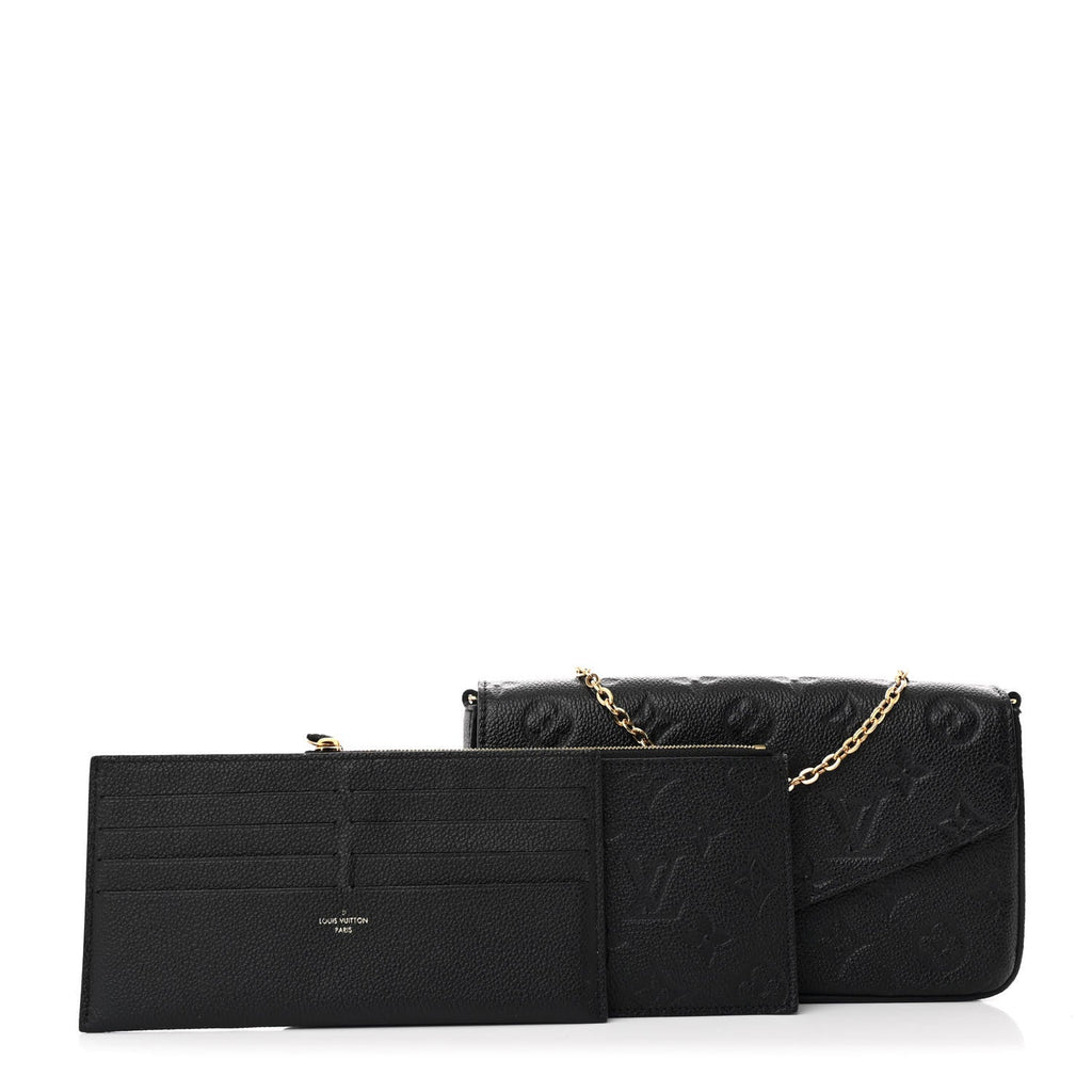 Louis Vuitton Empreinte Pochette Felicie Chain Wallet Black