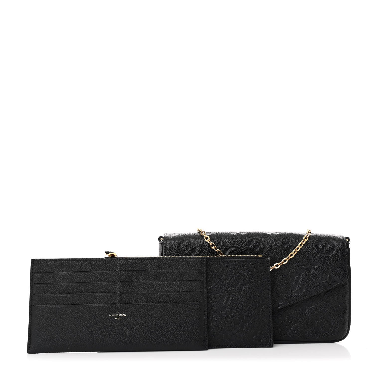 Louis Vuitton Empreinte Pochette Felicie Chain Wallet Black