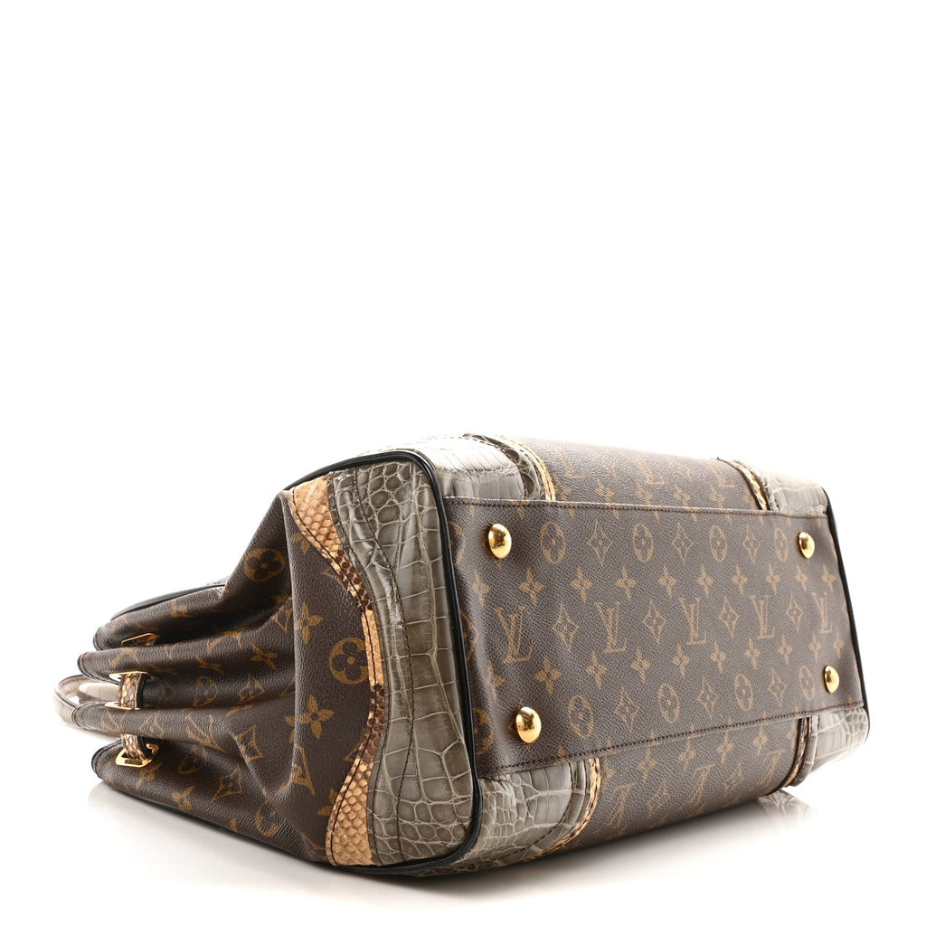 Louis Vuitton Monogram Snakeskin Alligator Monogramissime Exotic Shopper GM Gris