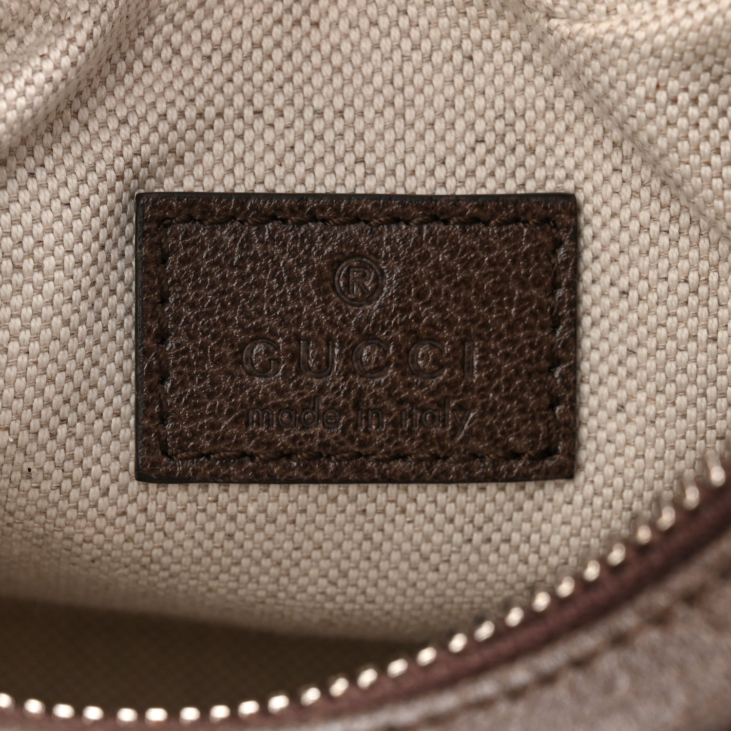 Gucci GG Supreme Monogram Textured Calfskin Web Small Attache Shoulder Bag Beige Ebony New Acero