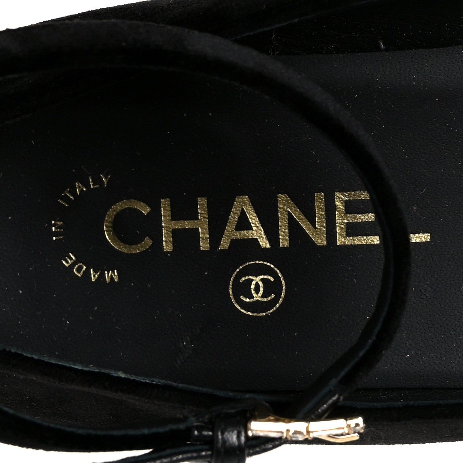Chanel Velvet Strass CC Bow Mary Jane Flats 38.5 Black