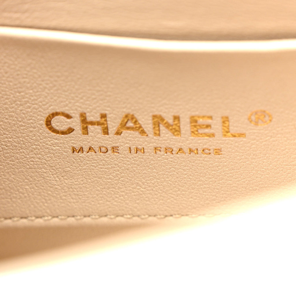 Chanel Caviar Quilted Small Top Handle Flap With Chain White