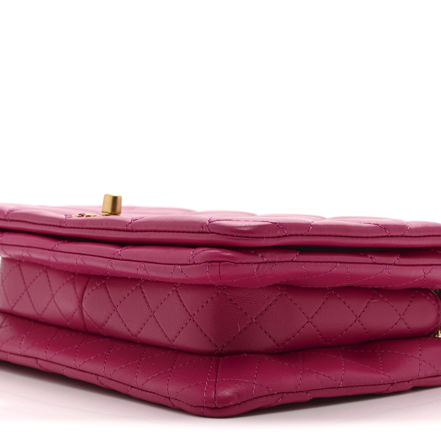 Chanel Lambskin Quilted On And On Small Chain Flap Fuchsia