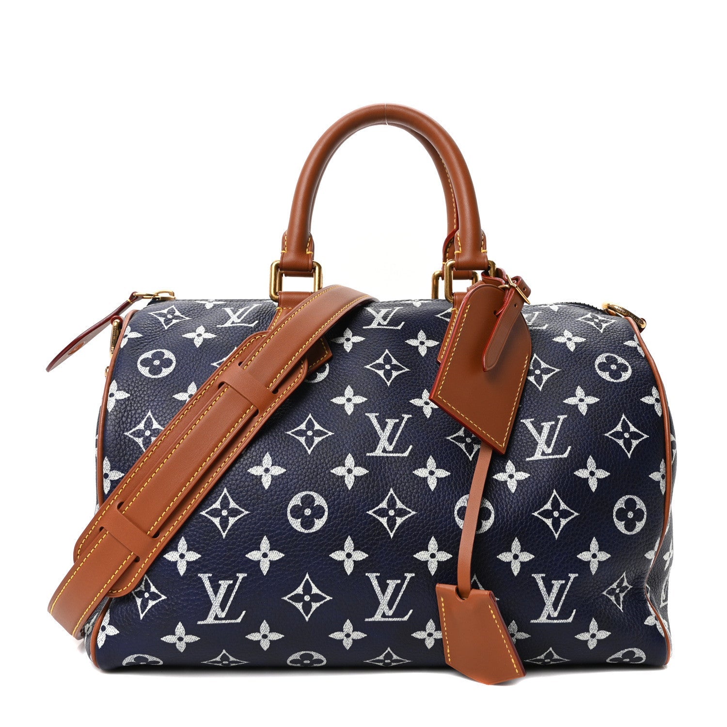 Louis Vuitton Calfskin Monogram Speedy P9 Bandouliere 30 Indigo