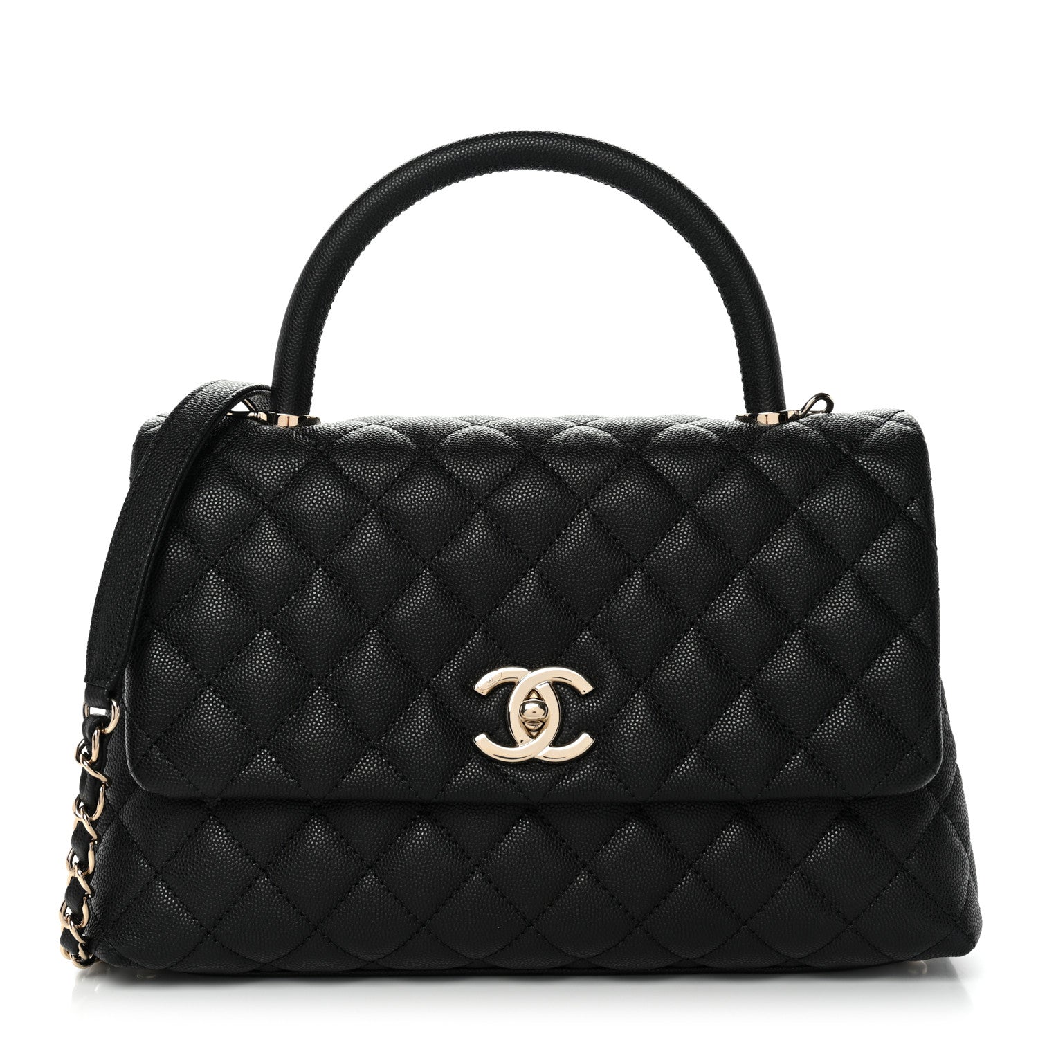 Chanel Caviar Quilted Small Coco Handle Flap Black
