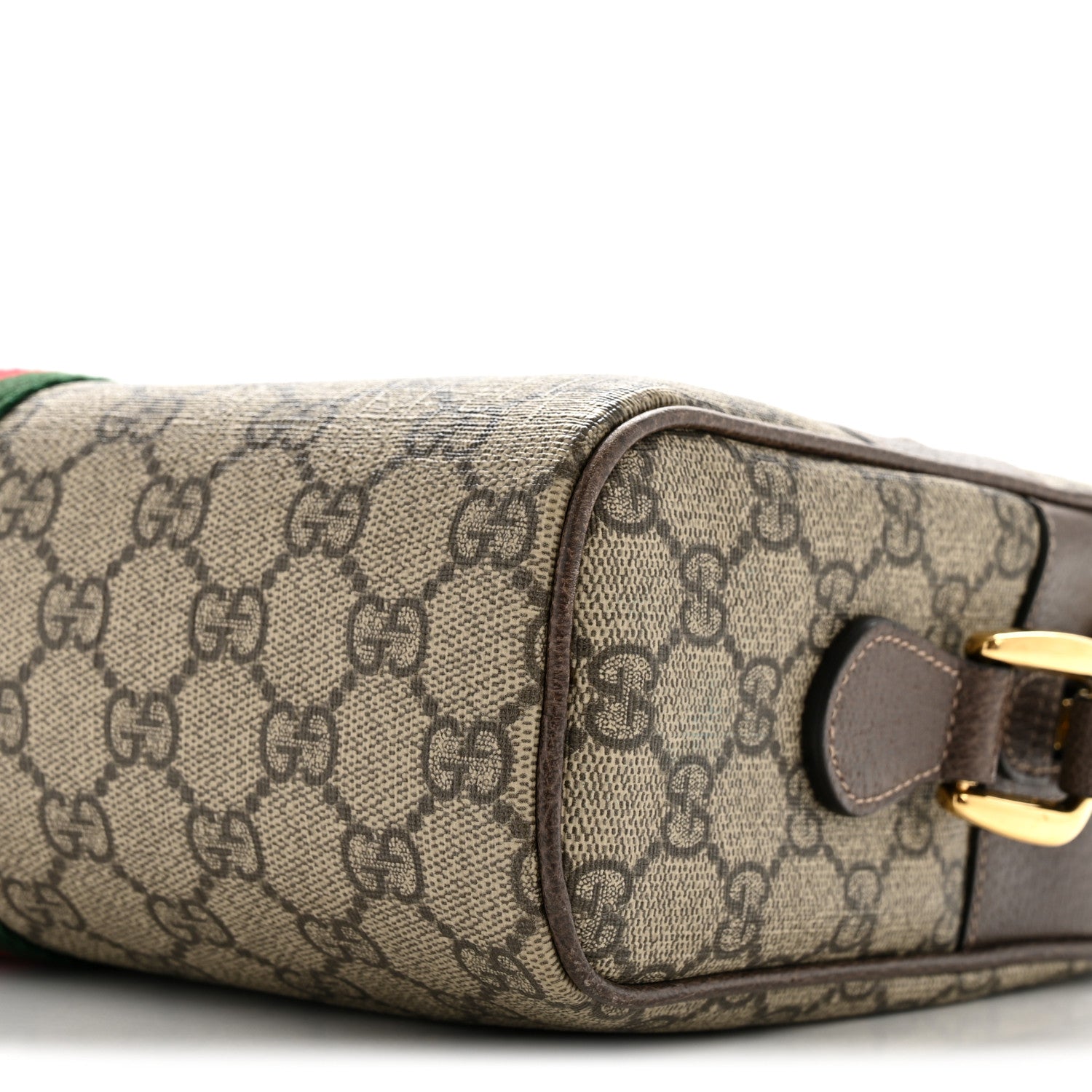 Gucci GG Supreme Monogram Web Small Ophidia Shoulder Bag Brown