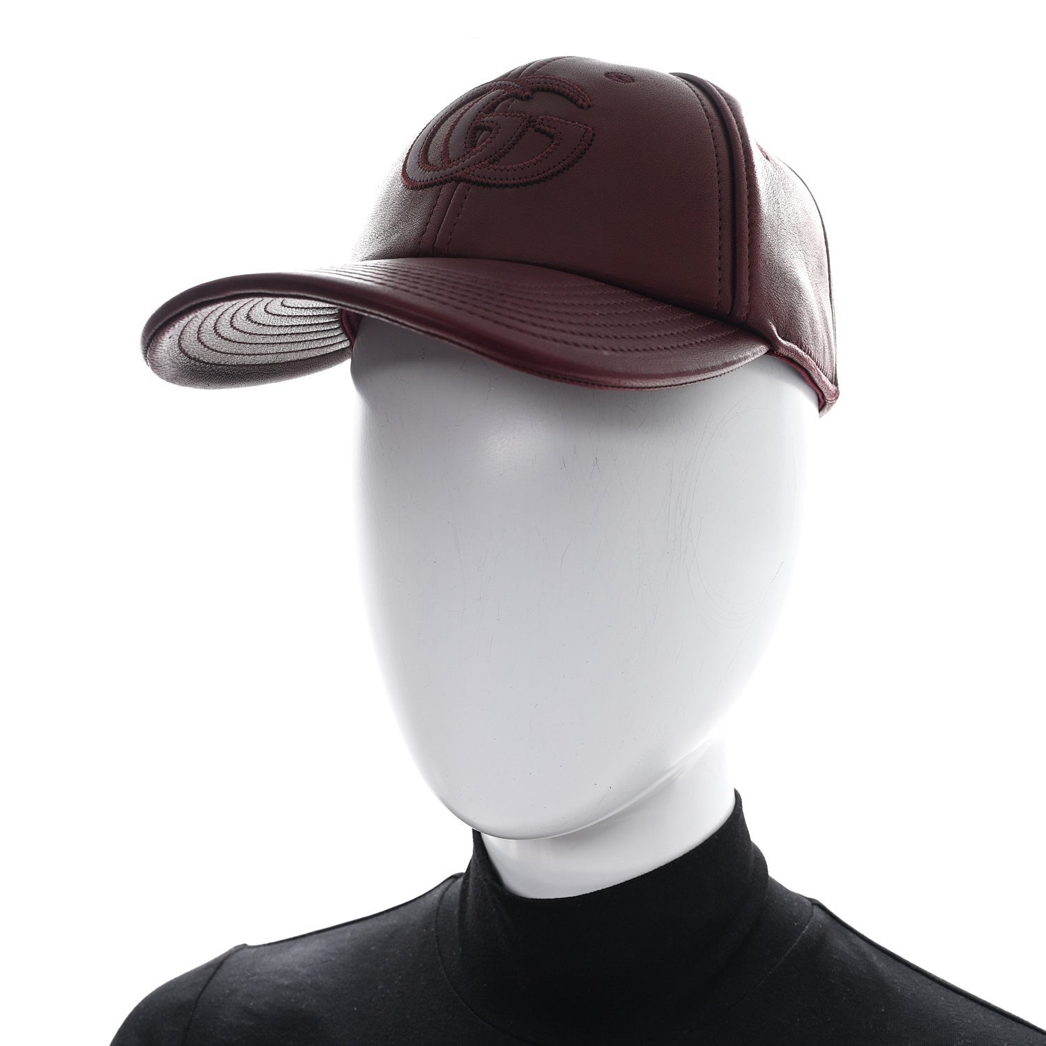 Gucci Calfskin Interlocking G Baseball Hat S Bordeaux
