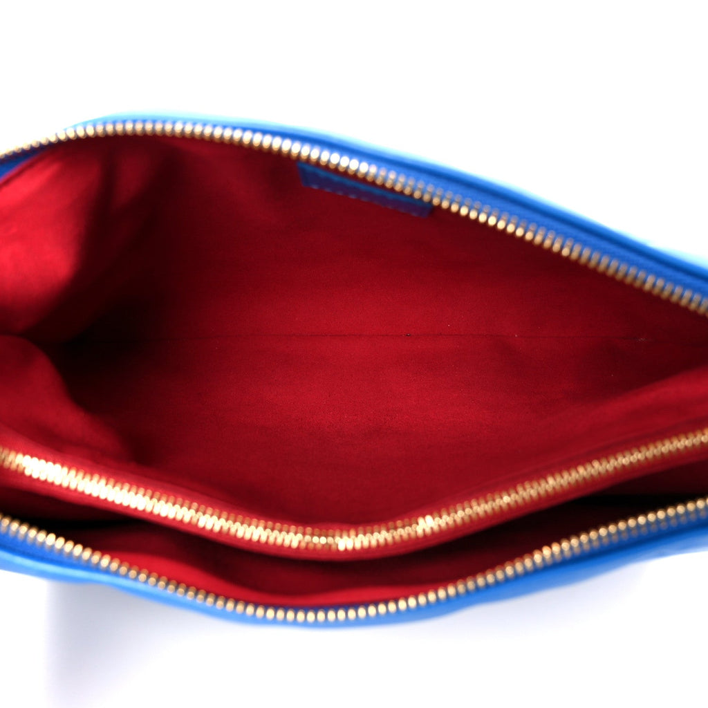 Louis Vuitton Lambskin Embossed Monogram Vuittamins Coussin PM Blue Red