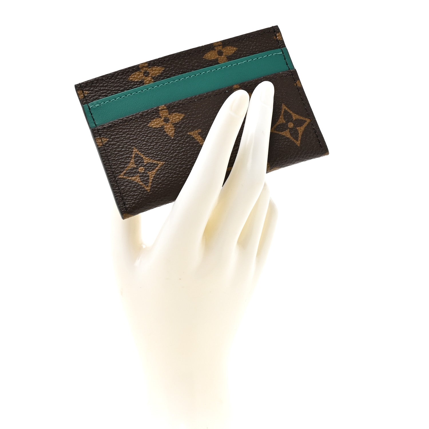 Louis Vuitton Monogram Macassar Double Card Holder Borneo Green