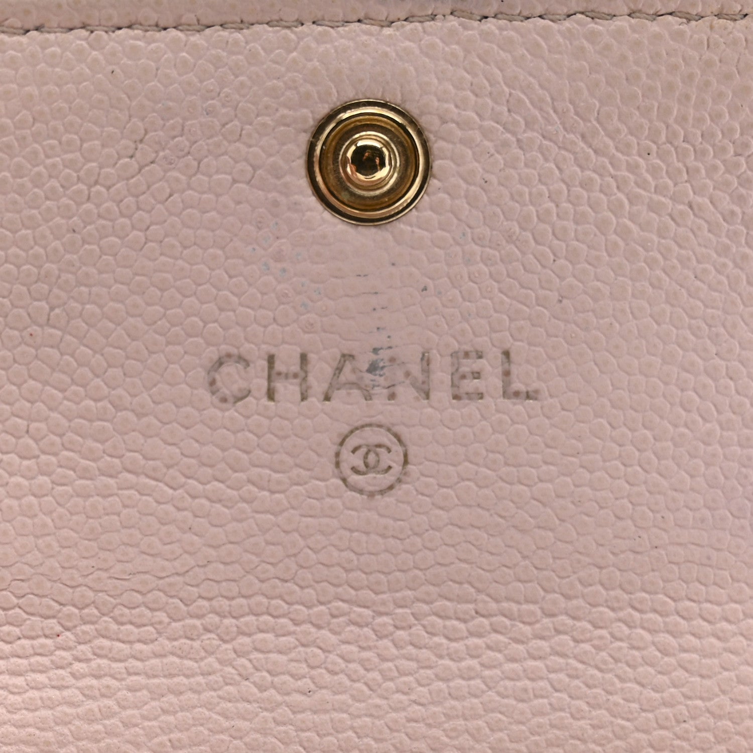 Caviar Quilted Crystal CC Flap Card Holder Pink