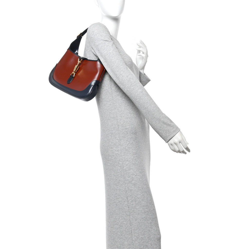 Gucci Boarded Dyana Lux Calfskin Bi-Color Small Jackie 1961 Hobo Mineral Red Blue
