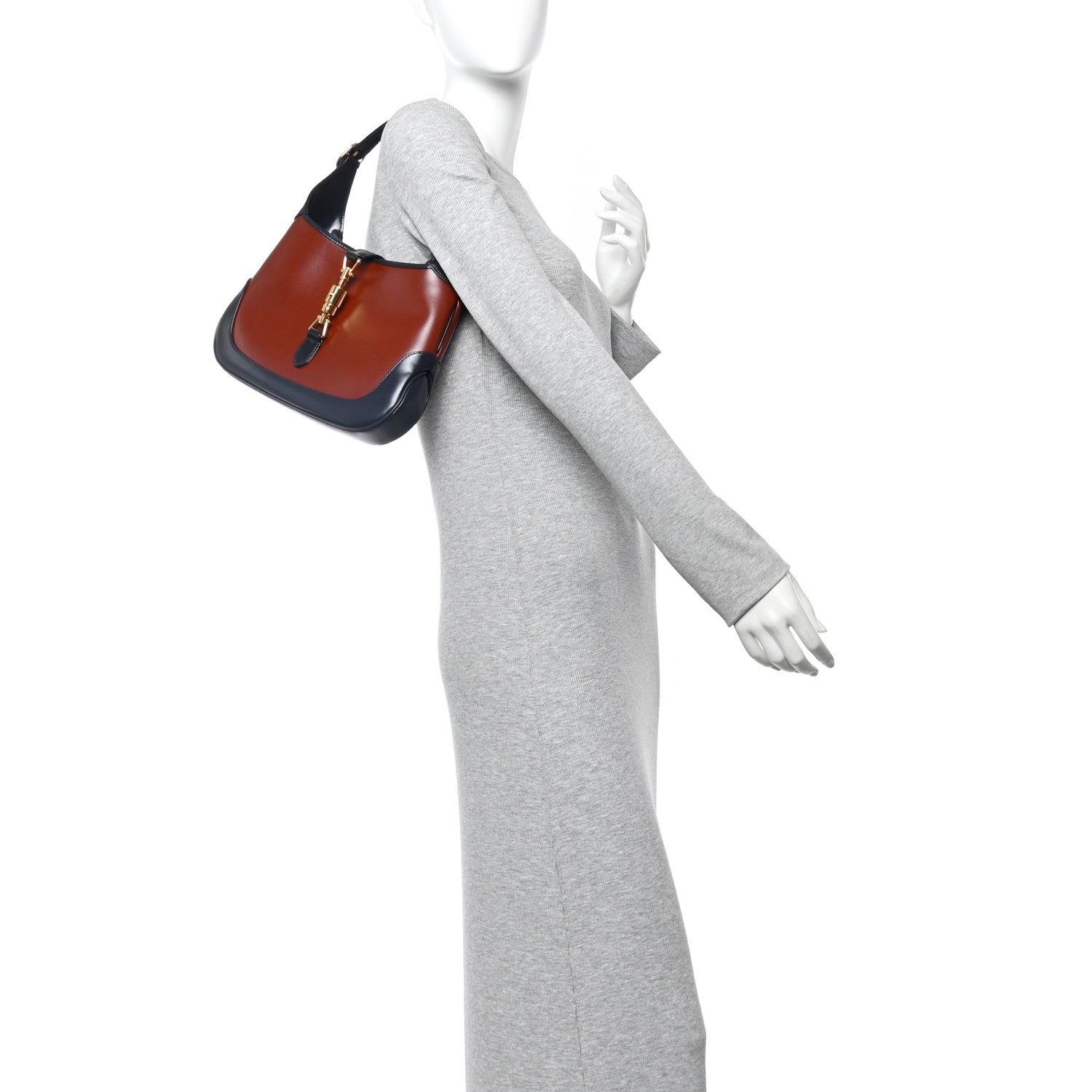 Gucci Boarded Dyana Lux Calfskin Bi-Color Small Jackie 1961 Hobo Mineral Red Blue